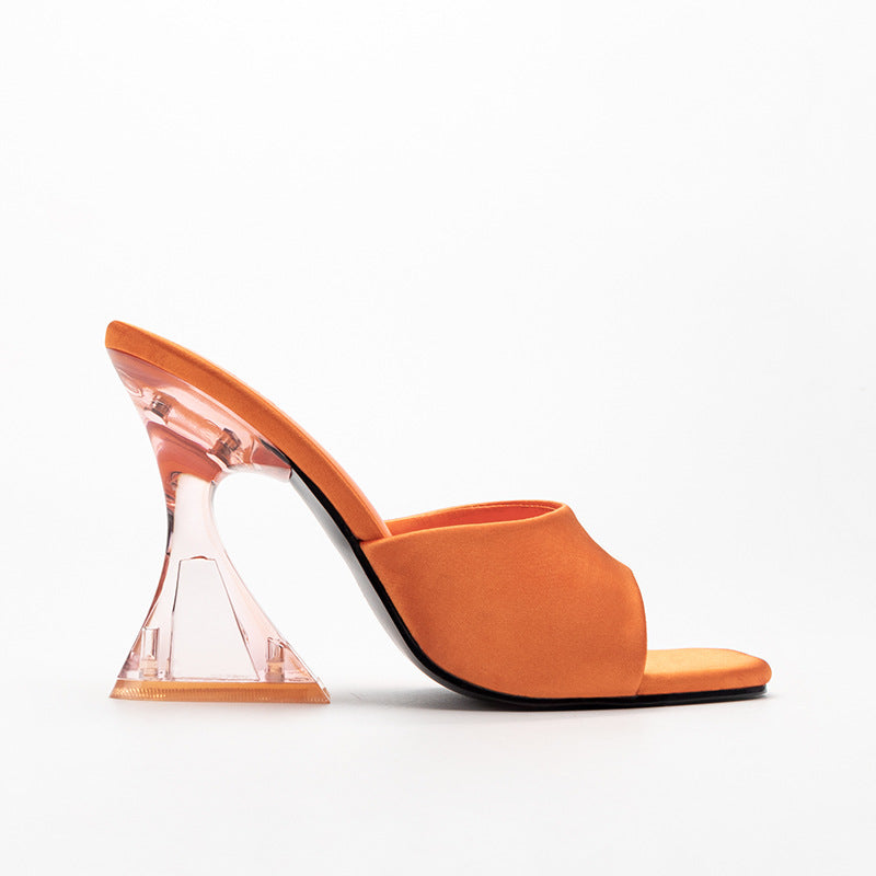 Women's High-heeled Leather Sandals