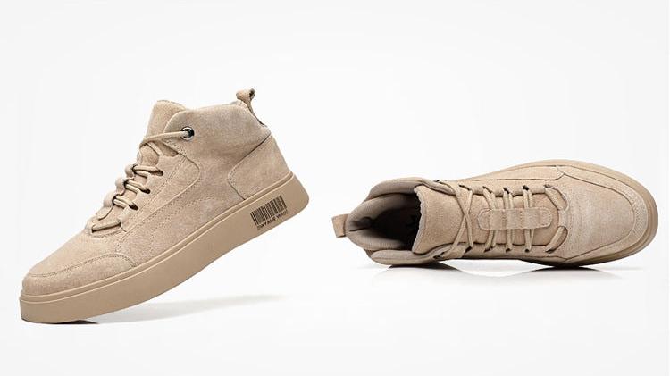 Men's Leather High-Top Casual Shoes (In Stock)