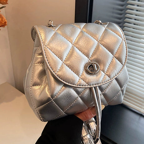 Women's Rhombus Trendy Leather Bag