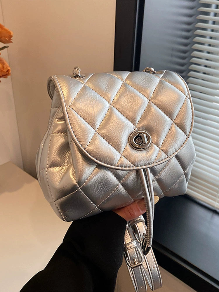 Women's Rhombus Trendy Leather Bag