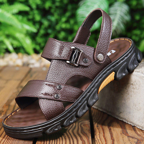 Men's Summer Cowhide Casual Sandals