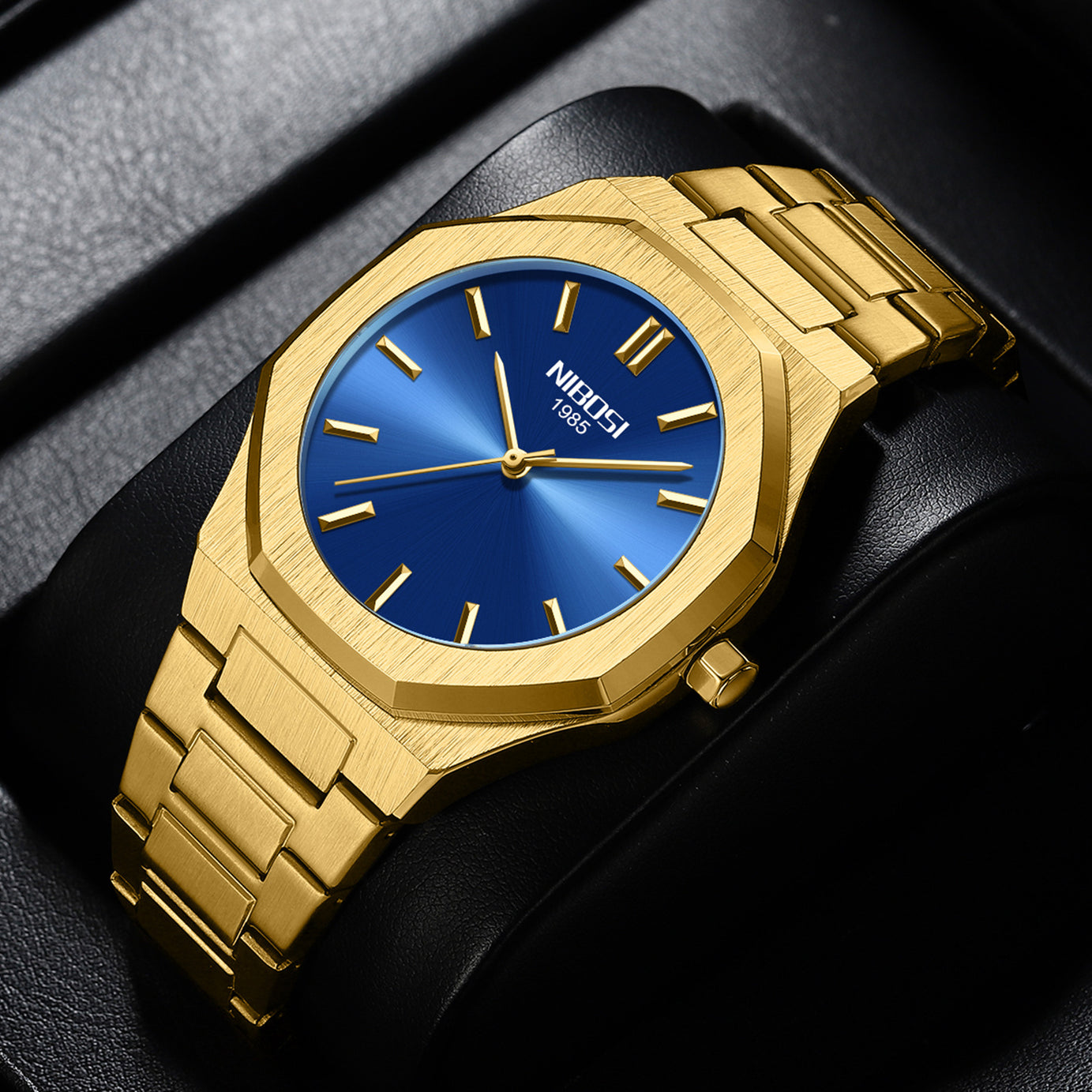 Men's Simple Rhombus Gold Watch