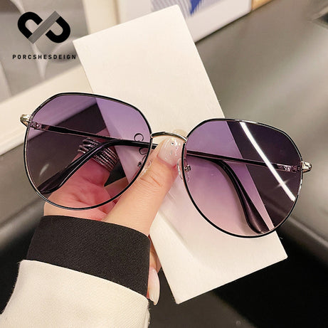 Women's Retro Metal Big Frame Anti-ultraviolet Sunglasses