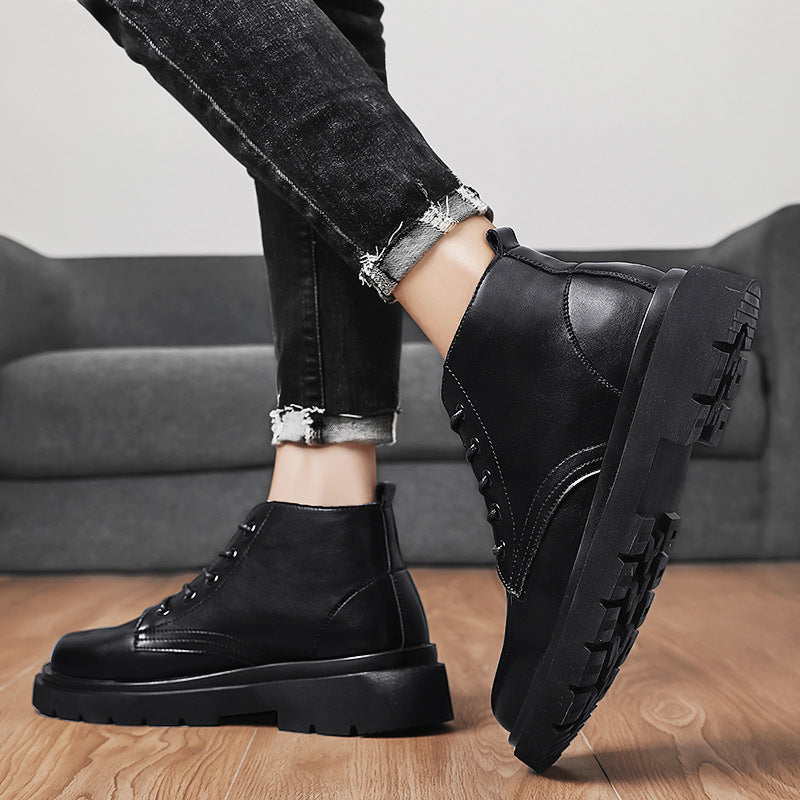 Men's Fashion British High Top Outdoor Leather Boots