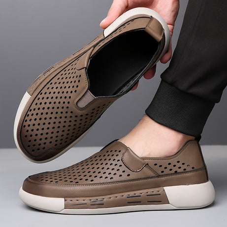 Men's Hollow Breathable Leather Sandals