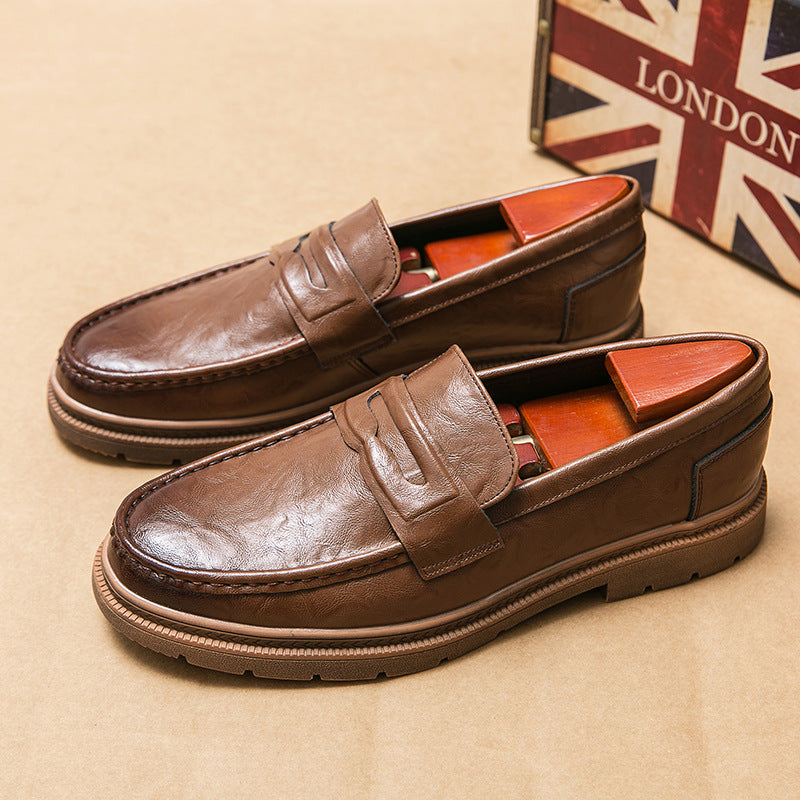 Men's Leather Fashionable Trendy Loafers Shoes