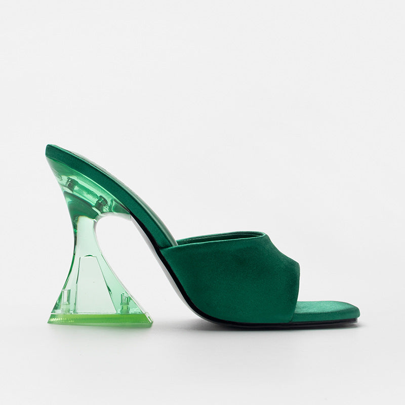 Women's High-heeled Leather Sandals