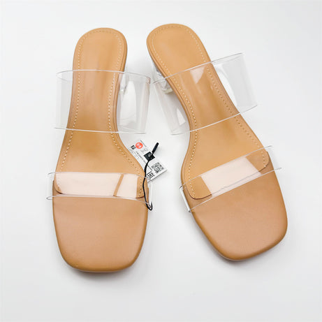 Women's Transparent Thick Heel Sandals