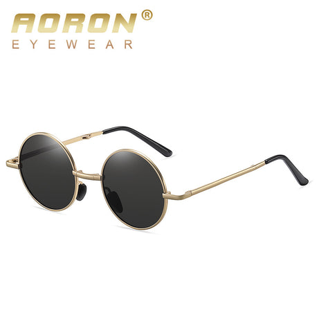 Men's Foldable Round Frame Sunglasses