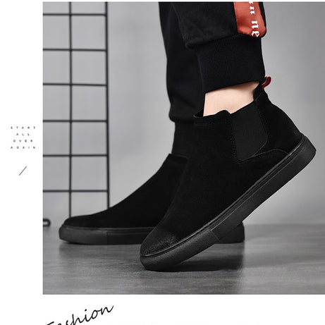 Men's Leather High-Top Casual Chelsea Shoes