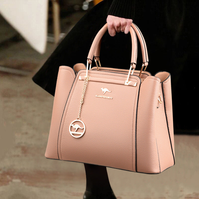 Women's Versatile Leather Large Capacity Handbag
