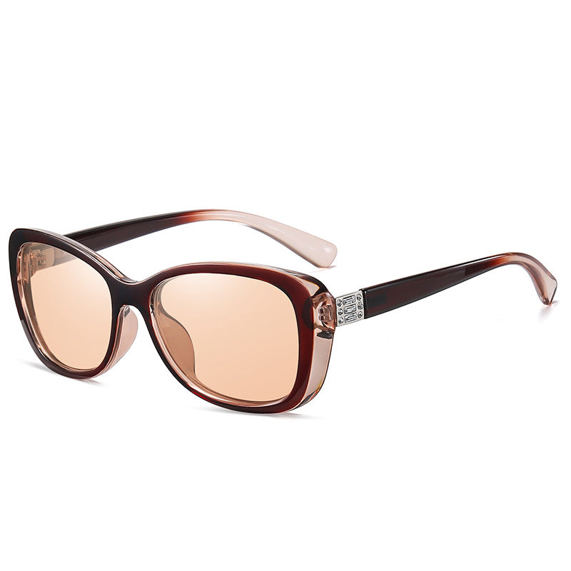 Women's Polarized Metal Small Frame Color-changing Sunglasses