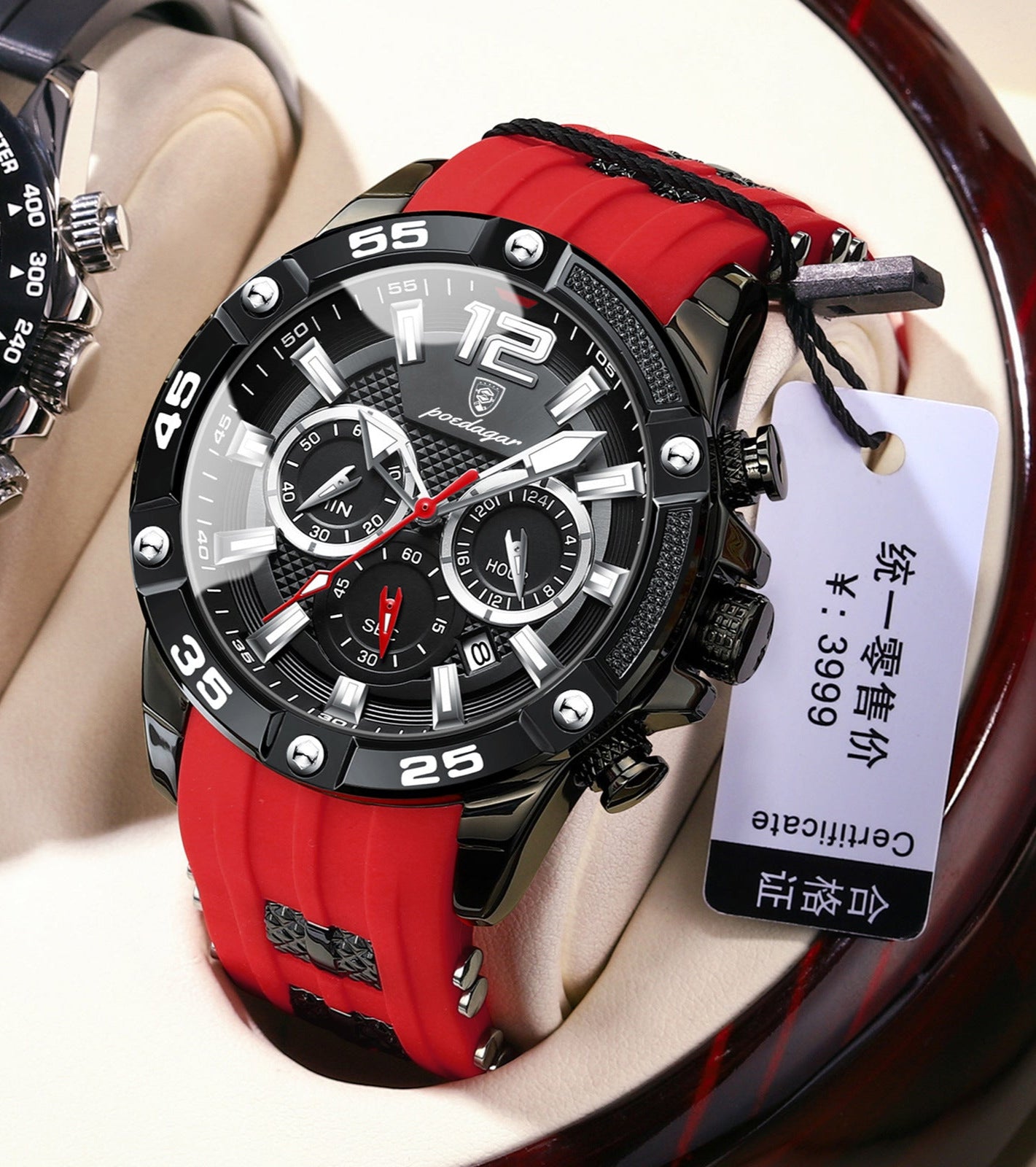Men's Multi-functional Silicon  Watch