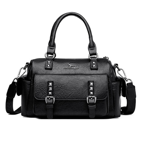 Women's Leather Trendy Shoulder Handbag