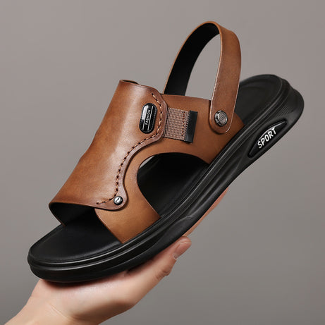 Men's Outdoor Genuine Leather Casual Slippers