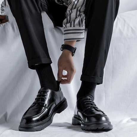 Men's Leather Business Formal Shoes - Pure Black