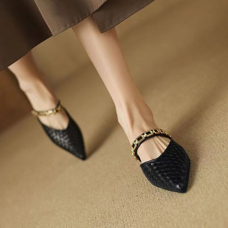 Women's Retro Pointed Half Slippers (In Stock)