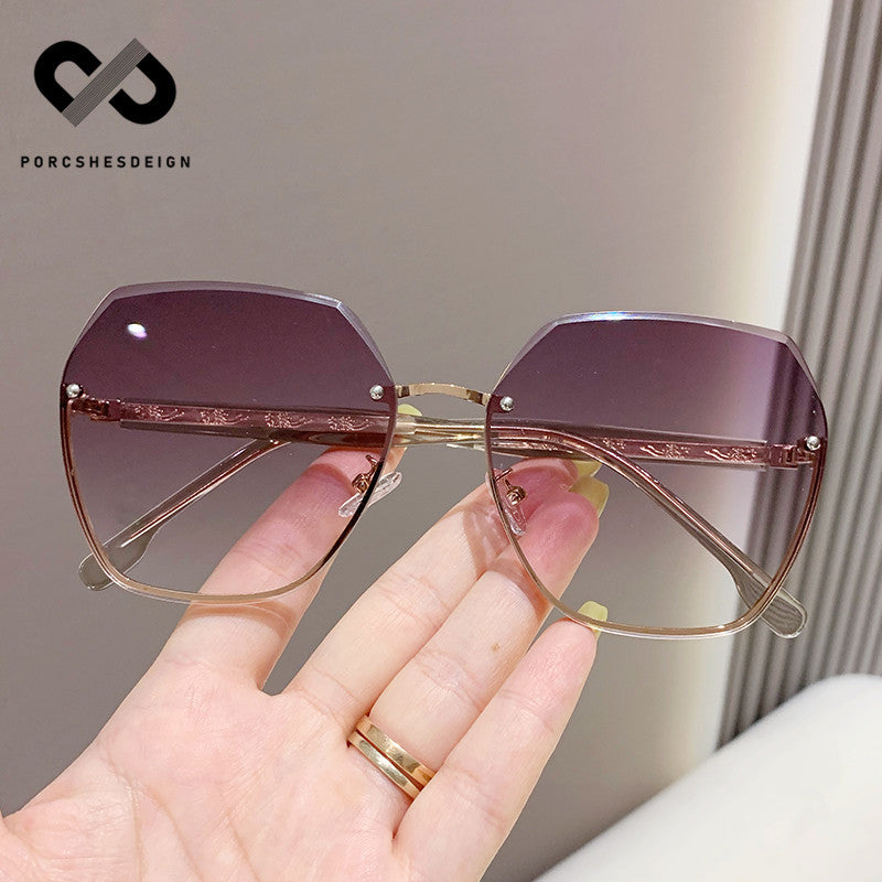 Women's Polygonal Round Face Thin UV Protection Sunglasses