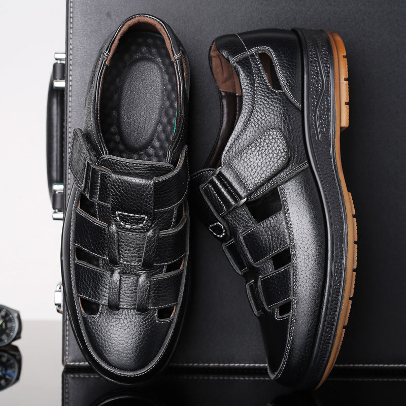 Men's Leather Casual Breathable Sandals