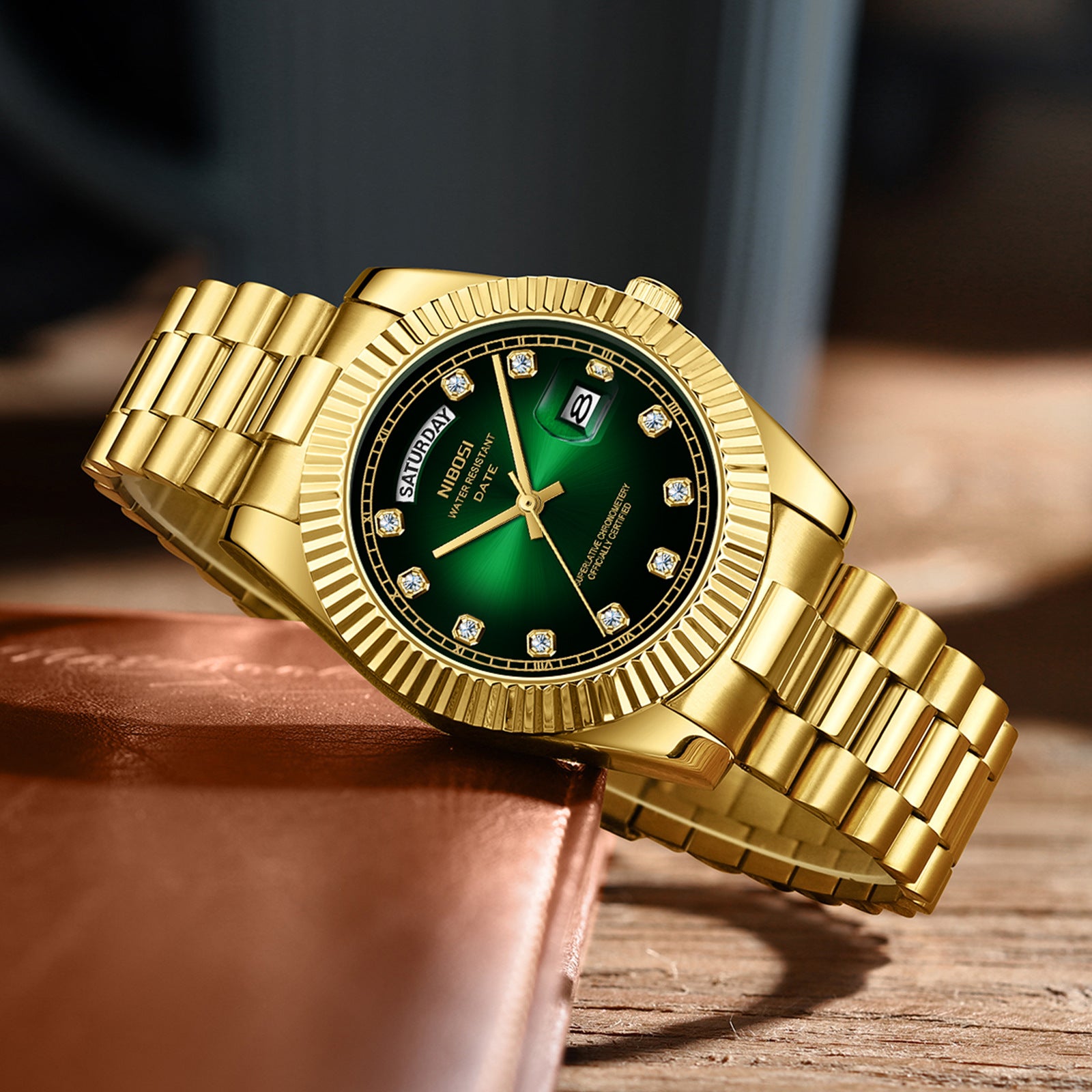 Men's Diamond-Encrusted Watch