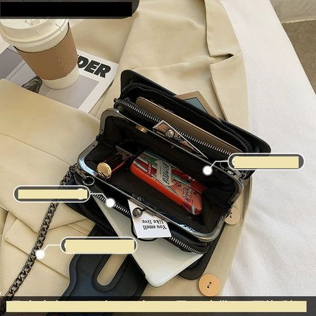 Women's Leather Trendy Rhombus Crossbody Bag