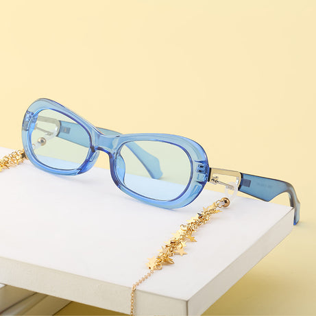 Women's Fashion Small Frame Chain Sunglasses