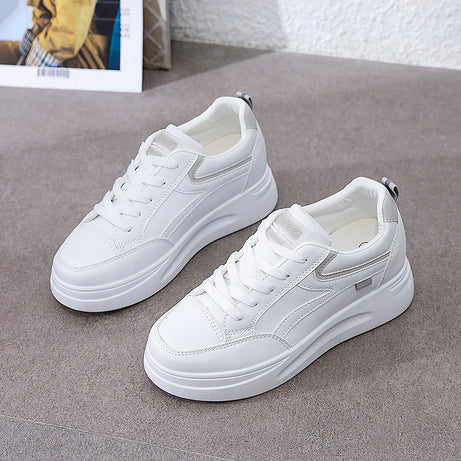 Women's Leather White Versatile Sneakers