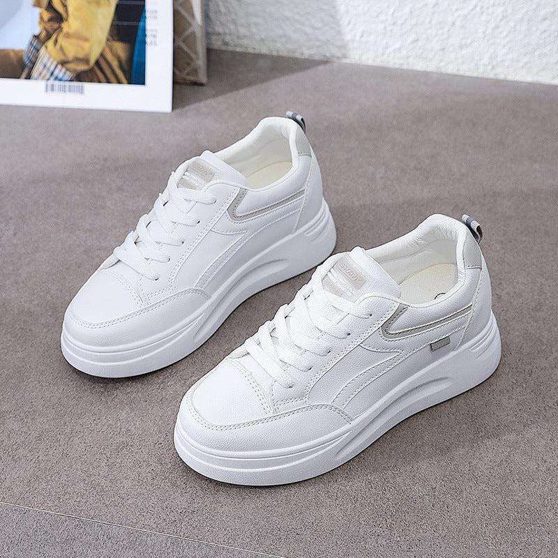 Women's Leather White Versatile Sneakers
