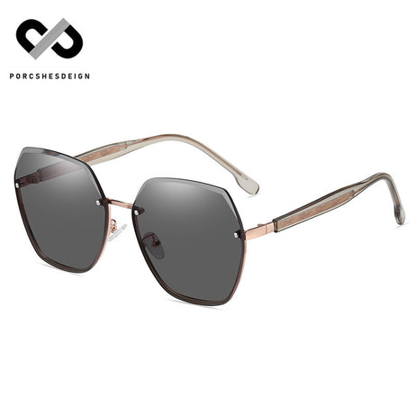 Women's Polygonal Round Face Thin UV Protection Sunglasses