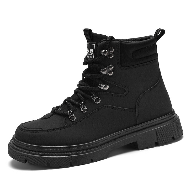 Men's High-top Thick-soled Solid Color Martin Boots