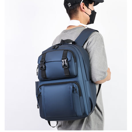 Men's Large Capacity Buckle Trendy Backpack