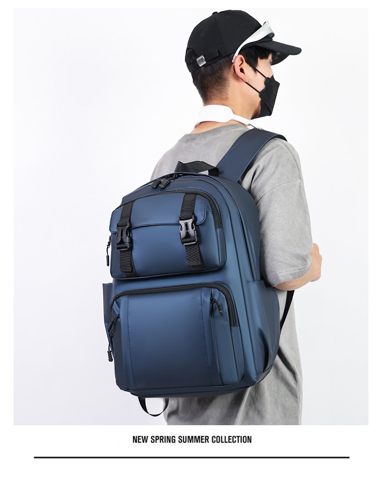 Men's Large Capacity Buckle Trendy Backpack