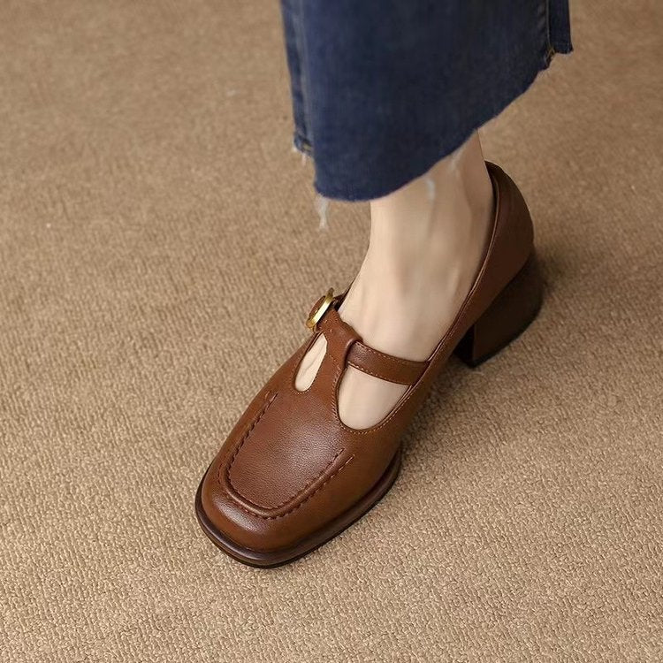 Women's Middle Heel Thick Heel Shoes