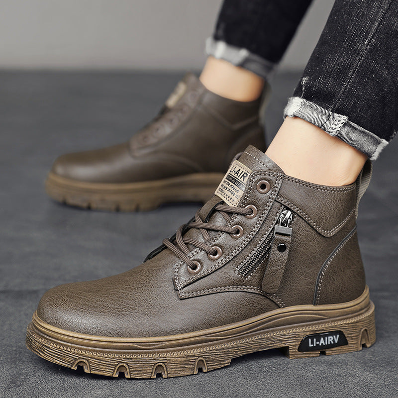 Men's Leather High-Top British Style Martin Boots