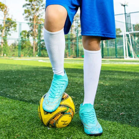 Men's Fly Knitting High-Top Football Turf Sports Shoes