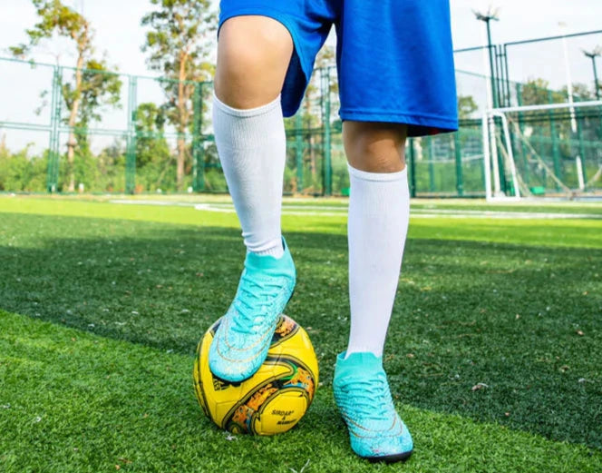 Men's Fly Knitting High-Top Football Turf Sports Shoes