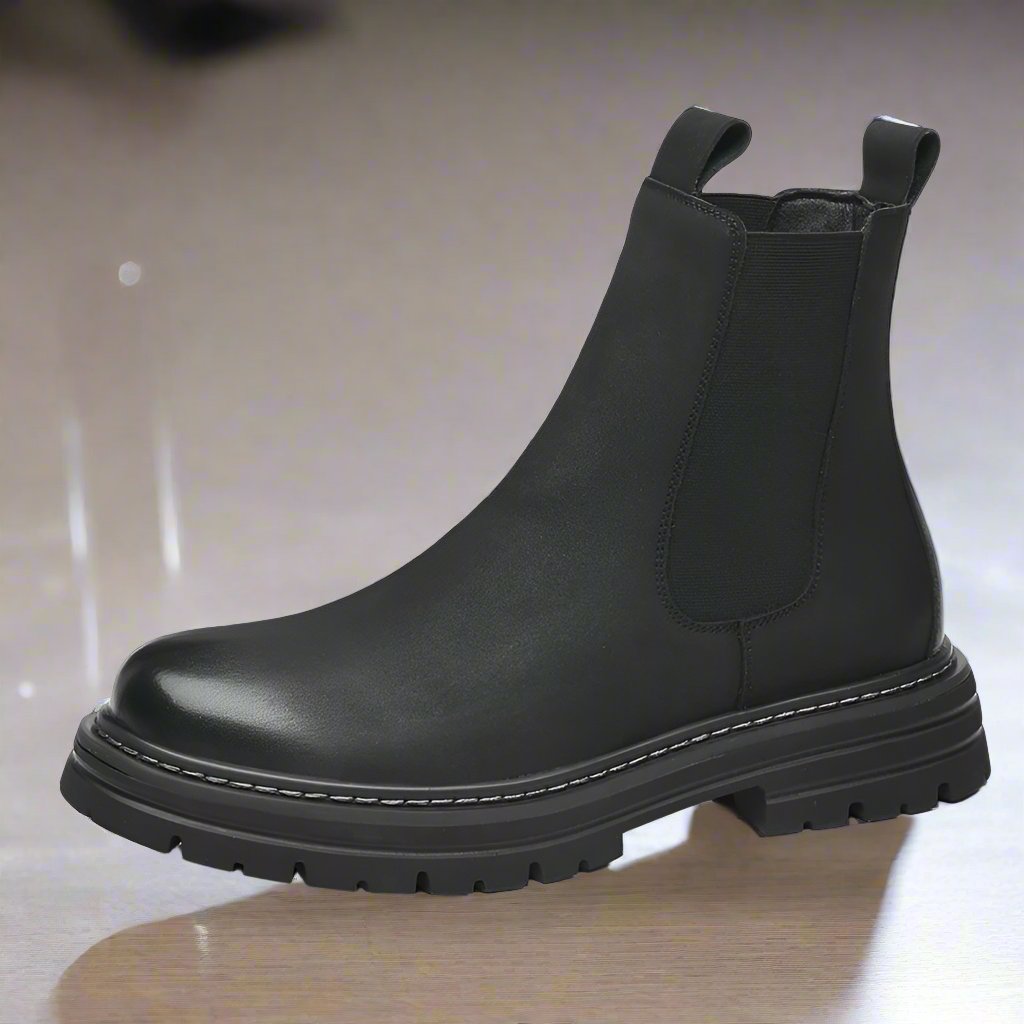 Men's British Style High-top Leather Chelsea Boots