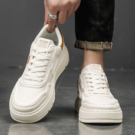 Men's Leather Fashion Low-Top Flat Sneakers