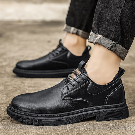 Men's Casual Leather Trend Thick-Soled Martin Boots