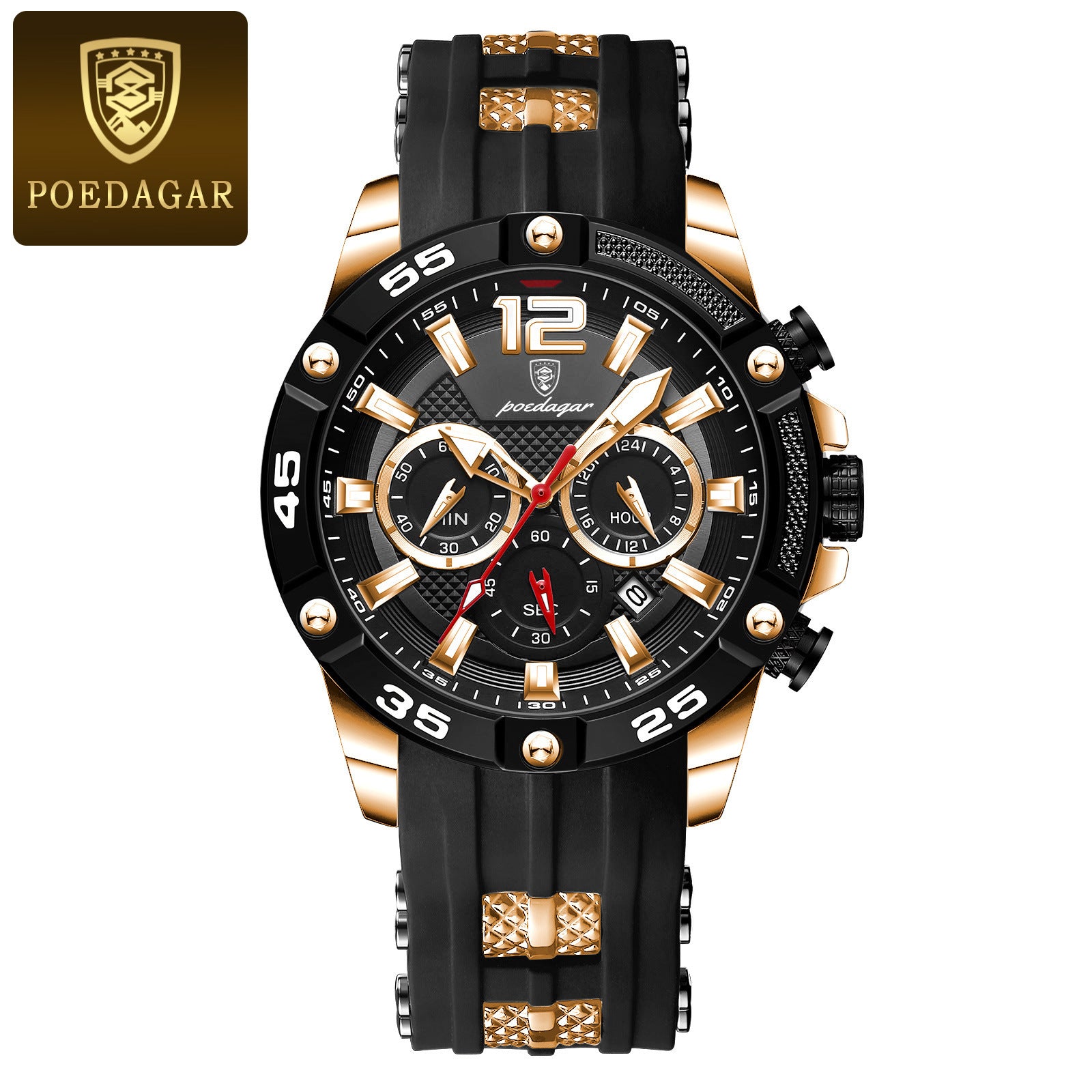 Men's Multi-functional Silicon  Watch