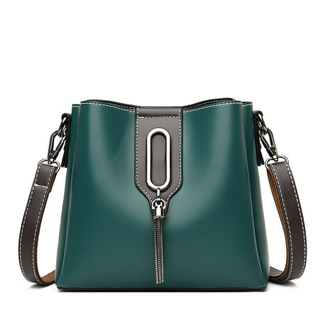 Women's Leather Stylish Chain Bucket Bag