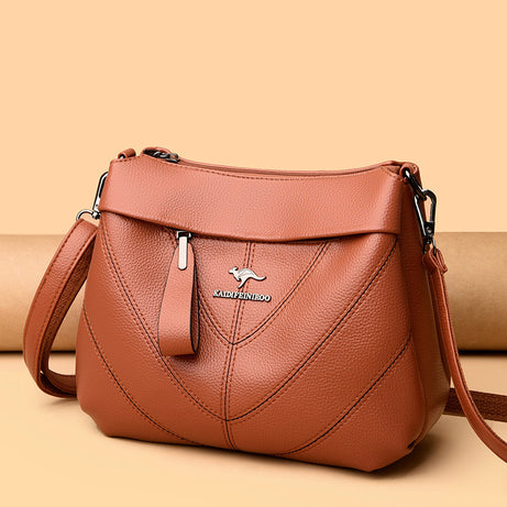 Women's Leather Multi Compartment Shoulder Bag