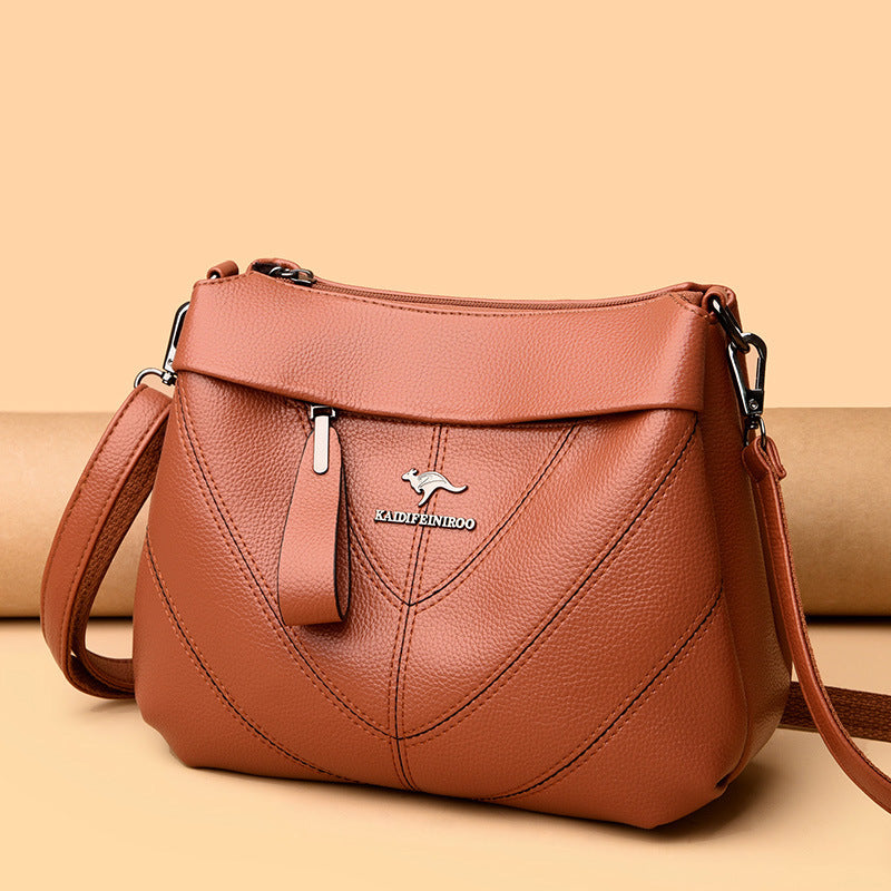 Women's Leather Multi Compartment Shoulder Bag