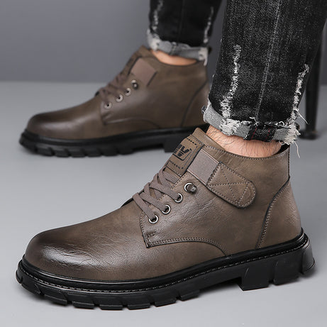 Men's British Style Leather Tolling Martin Boots (In Stock)