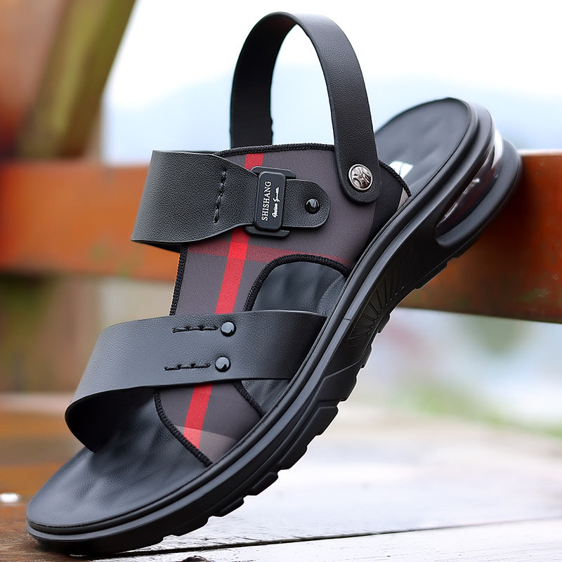 Men's Air cushion sole Leather Sandals (In Stock)