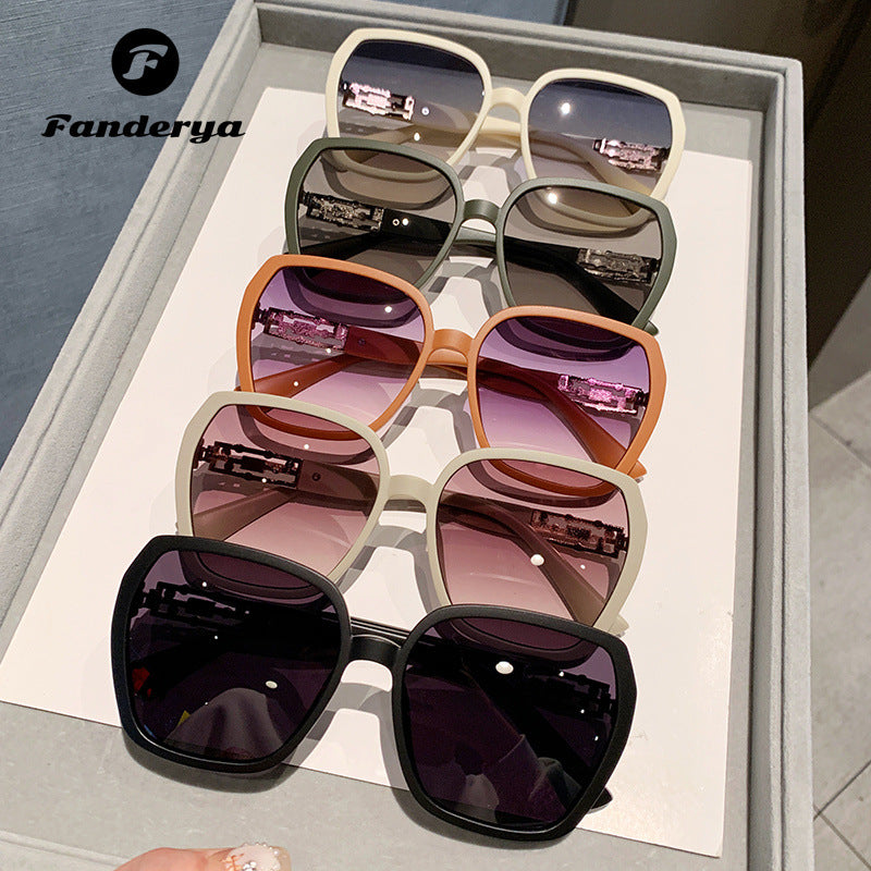 Women's Large Frame Thin Fashion Trend Polygonal Sunglasses