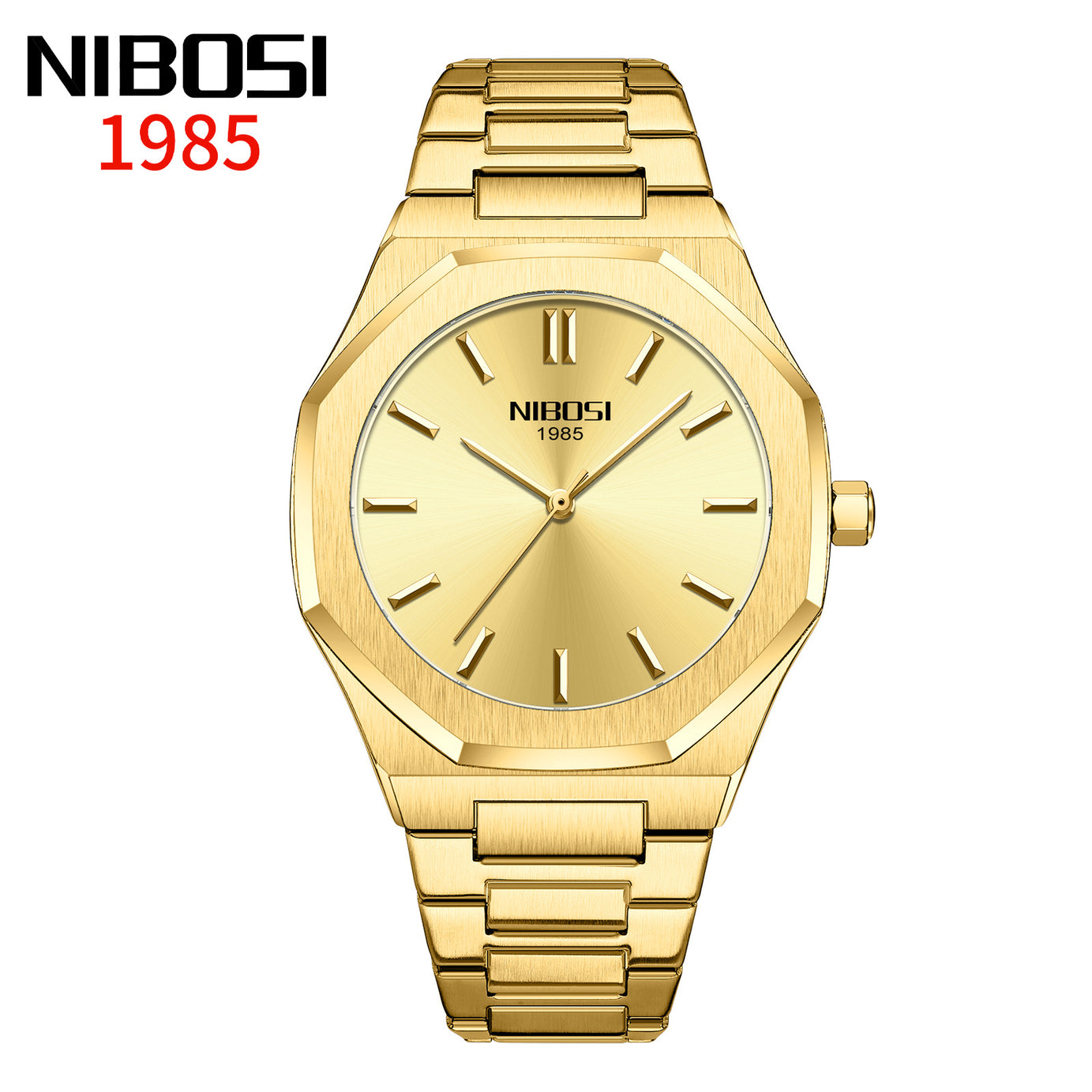 Men's Simple Rhombus Gold Watch