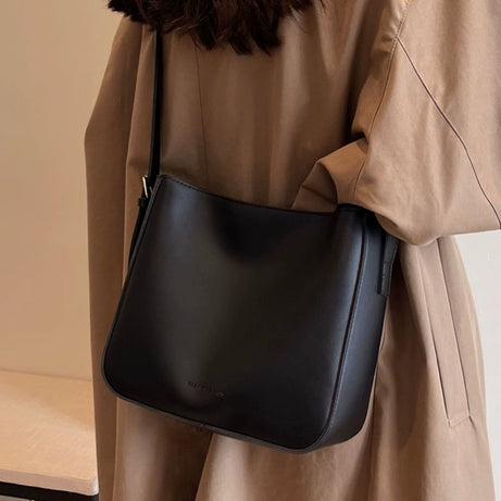 Women's Leather Casual Shoulder Bucket Bag