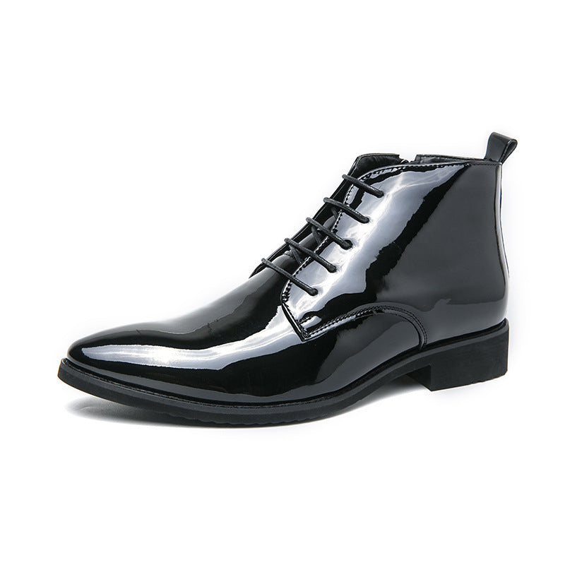 Men's Leather Fashion High-Top Pointed Boots