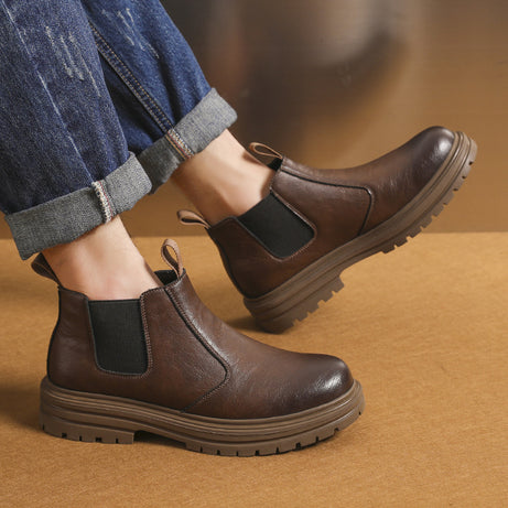 Men's Leather High-Top Chelsea Boot